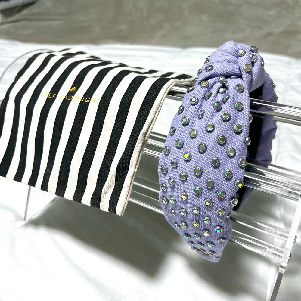 Lele Sadoughi Lilac Crystal Woven Headband